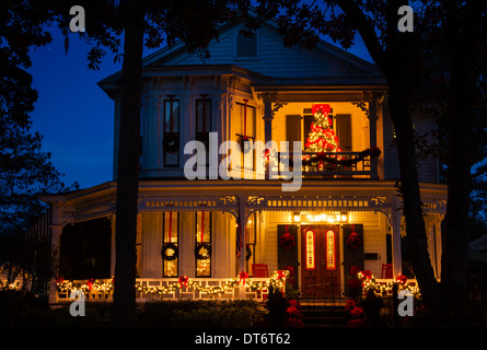 Weihnachtszeit im Prescott House, Fernandina Beach, Florida Stockfoto