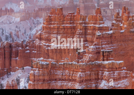 Bryce Amphitheater nach einem Schneesturm, Bryce-Canyon-Nationalpark, Utah. Stockfoto