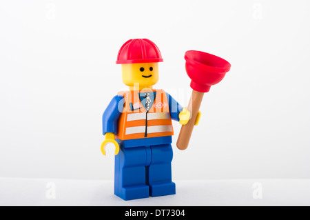 LEGO Minifigur von Lego Gruppe von Ole Kirk Christiansen erfunden gemacht Billund Dänemark Stockfoto