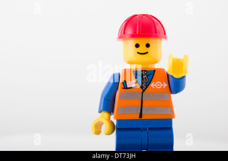 LEGO Minifigur von Lego Gruppe von Ole Kirk Christiansen erfunden gemacht Billund Dänemark Stockfoto