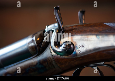 Cogswell & Harrison Gewehr Nahaufnahme Bild von Remington Hammer und Trigger mit schönen Details von den Verbindungsstellen Stockfoto