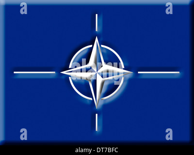 NATO-Flagge - North Atlantic Treaty Organisation Stockfoto