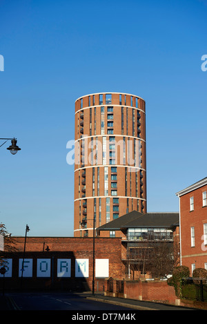 Kerze Haus Getreidespeicher Wharf Leeds, ein preisgekröntes Wohnsiedlung in der Stadt Zentrum, West Yorkshire UK Stockfoto