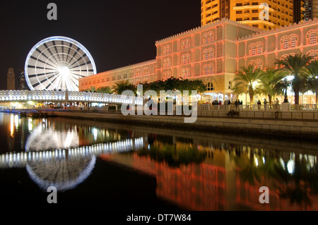 Sharjah Light Festival, Al Qasha (interne Fassaden), Sharjah, Vereinigte Arabische Emirate, Naher Osten Stockfoto