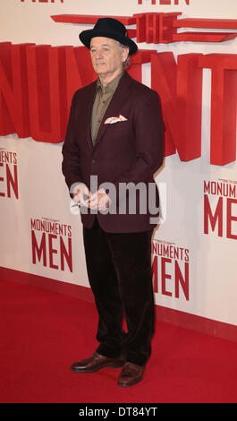 London, UK, 11. Februar 2014 Bill Murray kommt in der UK-Premiere von "The Monuments Men'' im Odeon Leicester Square Foto: MRP Credit: MRP/Alamy Live News Stockfoto