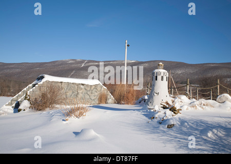 New England Minigolf und driving Range ist für den Winter geschlossen. Stockfoto