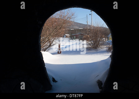 New England Minigolf und driving Range ist für den Winter geschlossen. Stockfoto