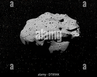 Abbildung eines Asteroiden im Weltraum. Stockfoto