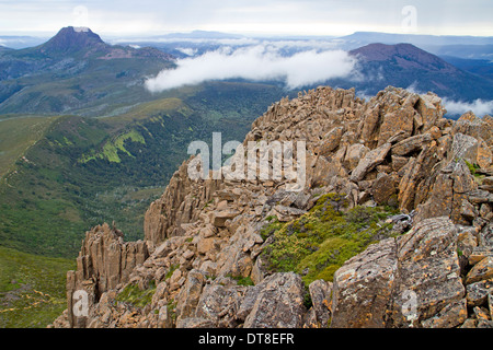 Blick vom Stall Bluff in Cradle Mountain Stockfoto