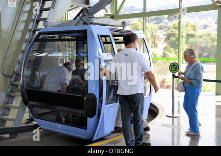 Funchal Madeira. Die Seilbahn, die Sie bis zu den Monte Palace Gärten führt. Stockfoto