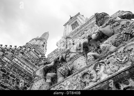 Thai-Tempel in schwarz und weiß, Bangkok Thailand Stockfoto