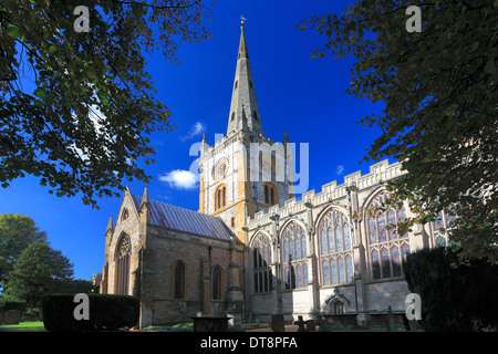 Die Stiftskirche der Heiligen Dreifaltigkeit, Stratford-upon-Avon Stadt, Warwickshire, England; Großbritannien; UK Stockfoto