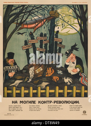 Am Grab der Konterrevolution (Poster), 1920. Künstler: Deni (Denissow), Wiktor Nikolajewitsch (1893-1946) Stockfoto