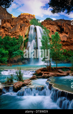 Havasu Fälle im Havasu Canyon, ein Seitencanyon zum Grand Canyon in Arizona Stockfoto