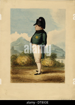 Napoleon Bonaparte auf der Insel St. Helena, 1817. Künstler: Unbekannte Artillerie-Offizier Stockfoto