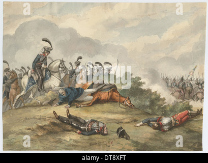 Marschall Blücher in der Schlacht von Ligny am 16. Juni 1815, 1818. Künstler: Warren, Charles Turner (1762-1823) Stockfoto