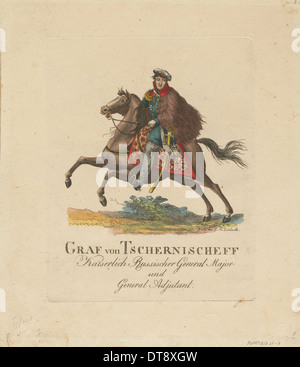 Porträt von Graf Alexander Iwanowitsch Chernyshov (1786 – 1857), 1813. Künstler: anonym Stockfoto