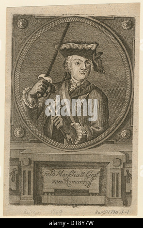 Feldmarschall zählen Pjotr Alexandrowitsch Rumjanzew-Zadunaisky, 1770. Künstler: anonym Stockfoto