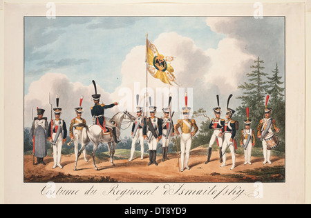 Uniformen des Regiments Izmailovsky 1818 zu kleiden. Künstler: Chiflard, Samuel Solomon (1786-1840) Stockfoto