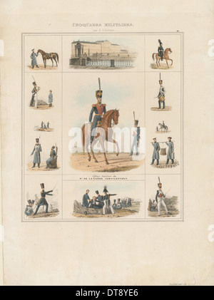 Uniformen des Regiments Izmailovsky 1840 zu kleiden. Künstler: Gilbertson, E. (aktive 1830er Jahren der 1850er Jahre) Stockfoto