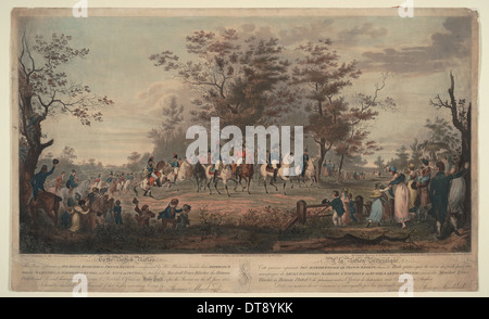 Prince Regent, Wilhelm III. von Preußen, Alexander I, General Blücher und Hetman Platov review Truppen Artist: Sauerweid, Alexander Iwanowitsch (1783-184 Stockfoto