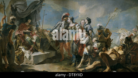 Königin Zenobia vor Kaiser Aurelian, 1717. Künstler: Tiepolo, Giandomenico (1727-1804) Stockfoto