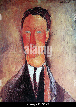 Porträt von Léopold Survage (1879-1968), 1918. Künstler: Modigliani, Amedeo (1884-1920) Stockfoto