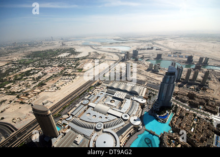 Luftaufnahme von Dubai in den Vereinigten Arabischen Emiraten Stockfoto
