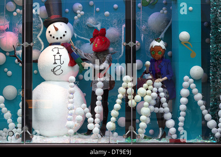 Harvey Nichols, f-Luxus-Kaufhaus-Kette in Manchester, Weihnachten Schaufenster Stockfoto