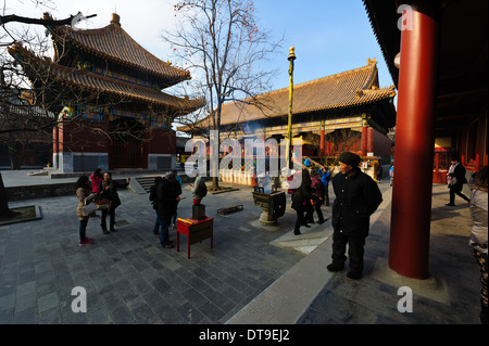 Der Lama Tempel Yonghe Gong) in Peking, China Stockfoto