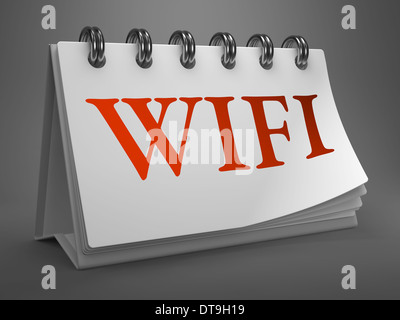 WiFi auf Desktop-Kalender. Stockfoto