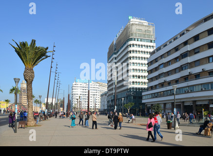 Place des Nations Unies, Casa-Anfa District, Casablanca, Grand Casablanca Region, Königreich Marokko Stockfoto