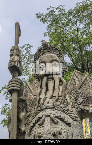 Chinesische steinerne Statue im Wat Pho, Bangkok, Thailand Stockfoto