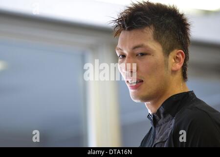 Tokio, Japan. 12. Februar 2014. Ryota Murata (JPN) Boxen: Ryota Murata Japans während seiner offenen Training bei Teiken Boxing Gym in Tokio, Japan. Bildnachweis: Hiroaki Yamaguchi/AFLO/Alamy Live-Nachrichten Stockfoto