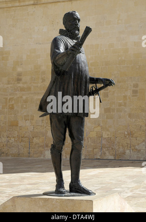 Statue von Großmeister Jean De La Valette, Valletta, Malta Stockfoto