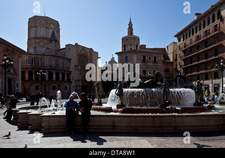 Valencia, Plaza De La Virgen Stockfoto