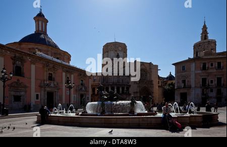 Valencia, Plaza De La Virgen Stockfoto