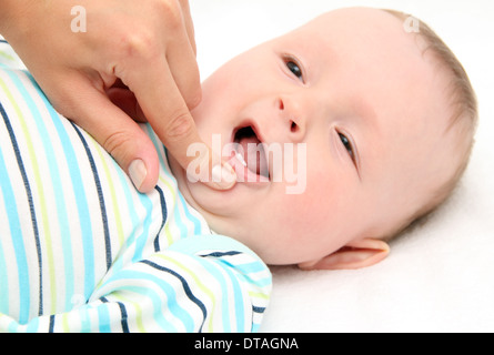 Baby erste Zähne Stockfoto
