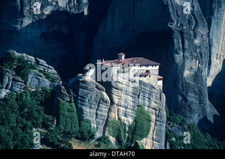 Heiliges Kloster der Hagia Roussanou (1388 gegründet) Meteora Thessalien Griechenland Stockfoto