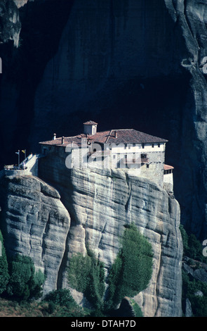 Heiliges Kloster der Hagia Roussanou (1388 gegründet) Meteora Thessalien Griechenland Stockfoto