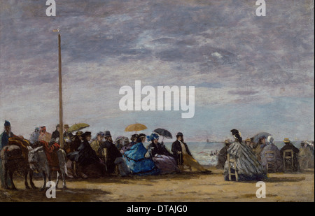 Der Strand, 1864. Künstler: Boudin, Eugène-Louis (1824-1898) Stockfoto