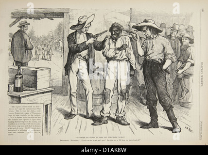 Natürlich will er die demokratischen Ticket 1876 stimmen. Künstler: Frost, Arthur Burdett (1851 – 1928) Stockfoto