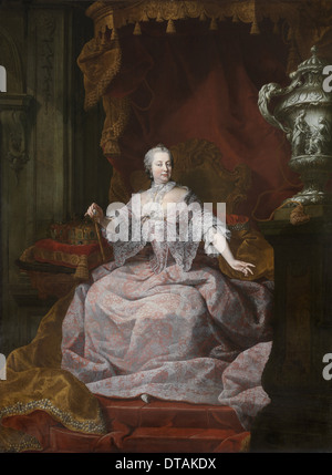 Porträt der Kaiserin Maria Theresia von Österreich (1717-1780), 1750er Jahren. Künstler: Visch, Matthias de (1702-1765) Stockfoto