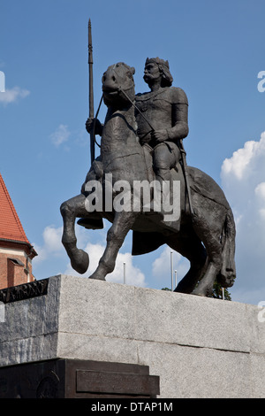 Wroclaw Breslau, Reiterenkmal Für Boleslaw Chrobr Stockfoto