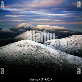 Vintage Bild ca. 1970: Winter über die Berge von Mourne, County Down, Nordirland Stockfoto