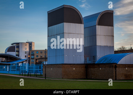 Island Gardens DLR Station Tunnellüftung, London, England Stockfoto