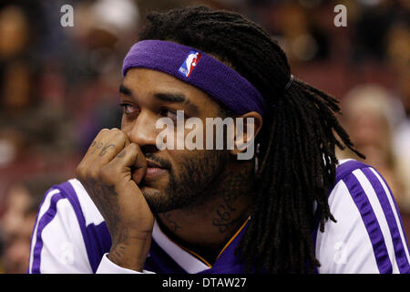 7. Februar 2014: Los Angeles Lakers macht nach vorn blickt Jordan Hill (27) auf in das NBA-Spiel zwischen den Los Angeles Lakers und die Philadelphia 76ers im Wells Fargo Center in Philadelphia, Pennsylvania. Die Lakers gewannen 112 / 98. (Christopher Szagola/Cal Sport Media) Stockfoto