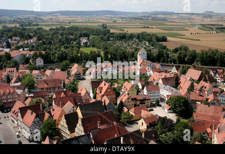 Nördlingen, Deutschland, Blick über die Altstadt Stockfoto