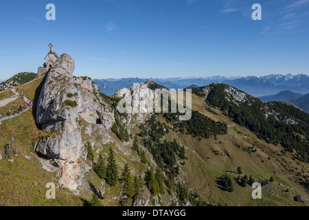 Blick auf die Berge vom Gipfel des Wendelstein, Bayern, Deutschland Stockfoto