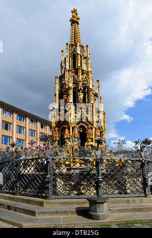 Schöner Brunnen Nürnberg Nürnberg Deutschland Deutschland DE Stockfoto